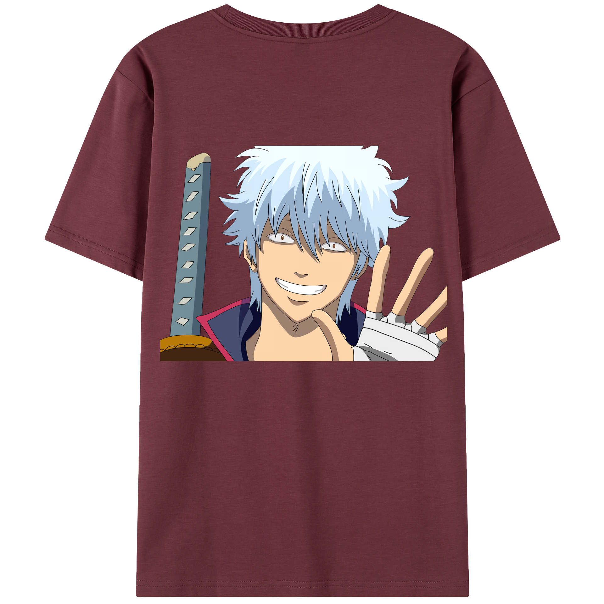 （画像用） ぎんたま 坂田銀時（さかたぎんとき） 神楽 志村新八（しむら しんぱち） GINTAMA Sakata Gintoki Kagura Shimura Shinpachi 綿100％半袖Tシャツ（背面プリント）
